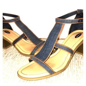 Dr. Scholls Sandals Denim Blue Jean